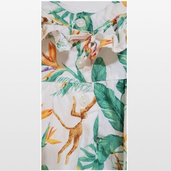 JANIE AND JACK Dress Kids 12-18 Months Tropical White Kid Girl Summer Set - Picture 13 of 16